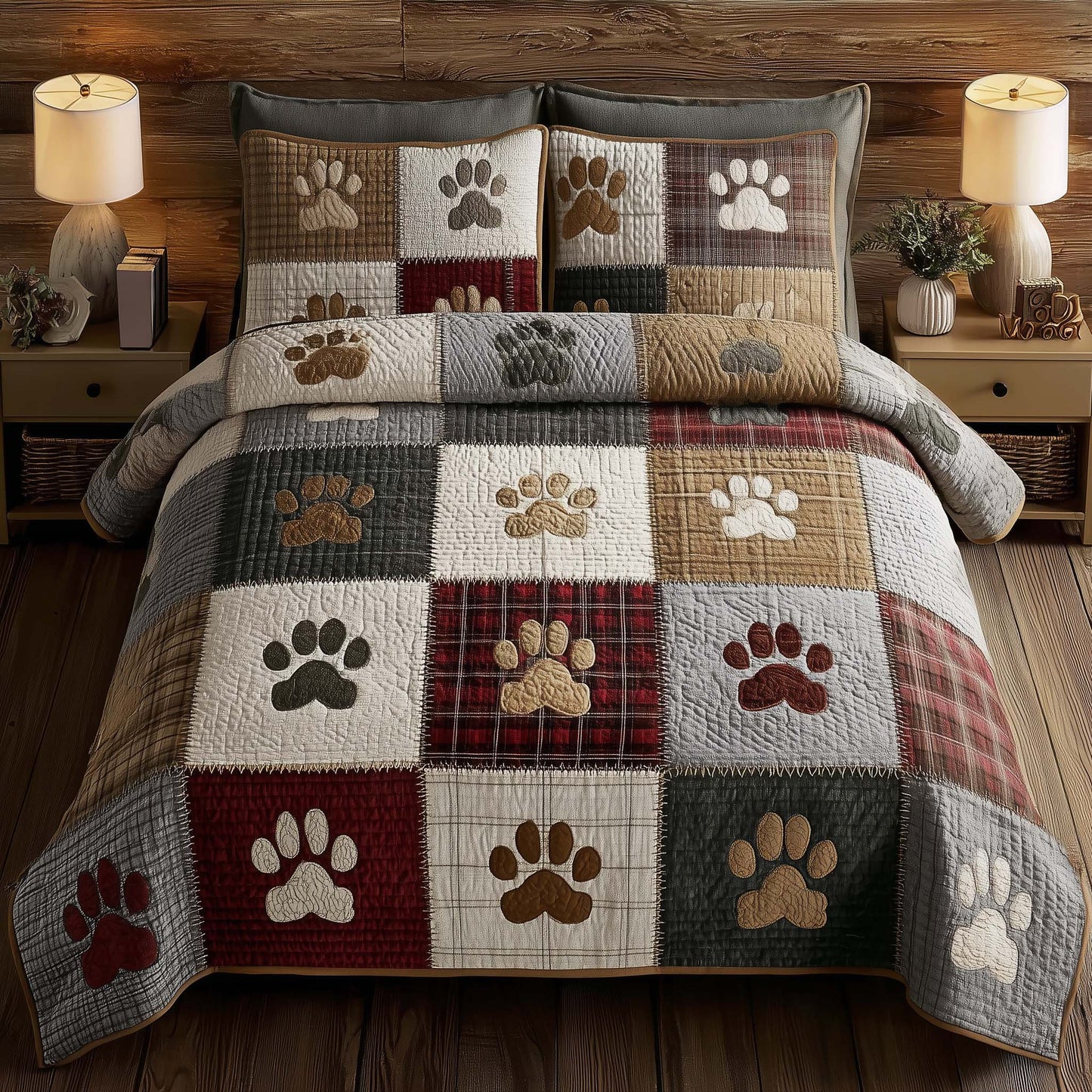 Fluffy Paws Patchwork Duvet Cover Set GFTOYC2053