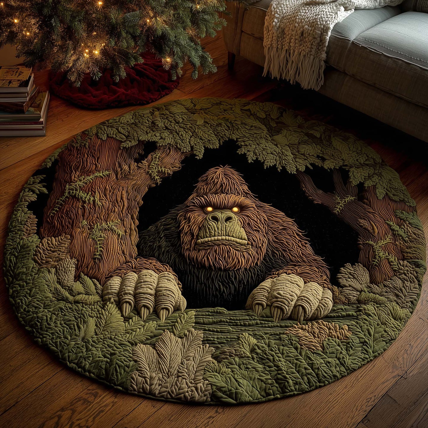 Forest Bigfoot Quilted Round Mat GFTOYC2056