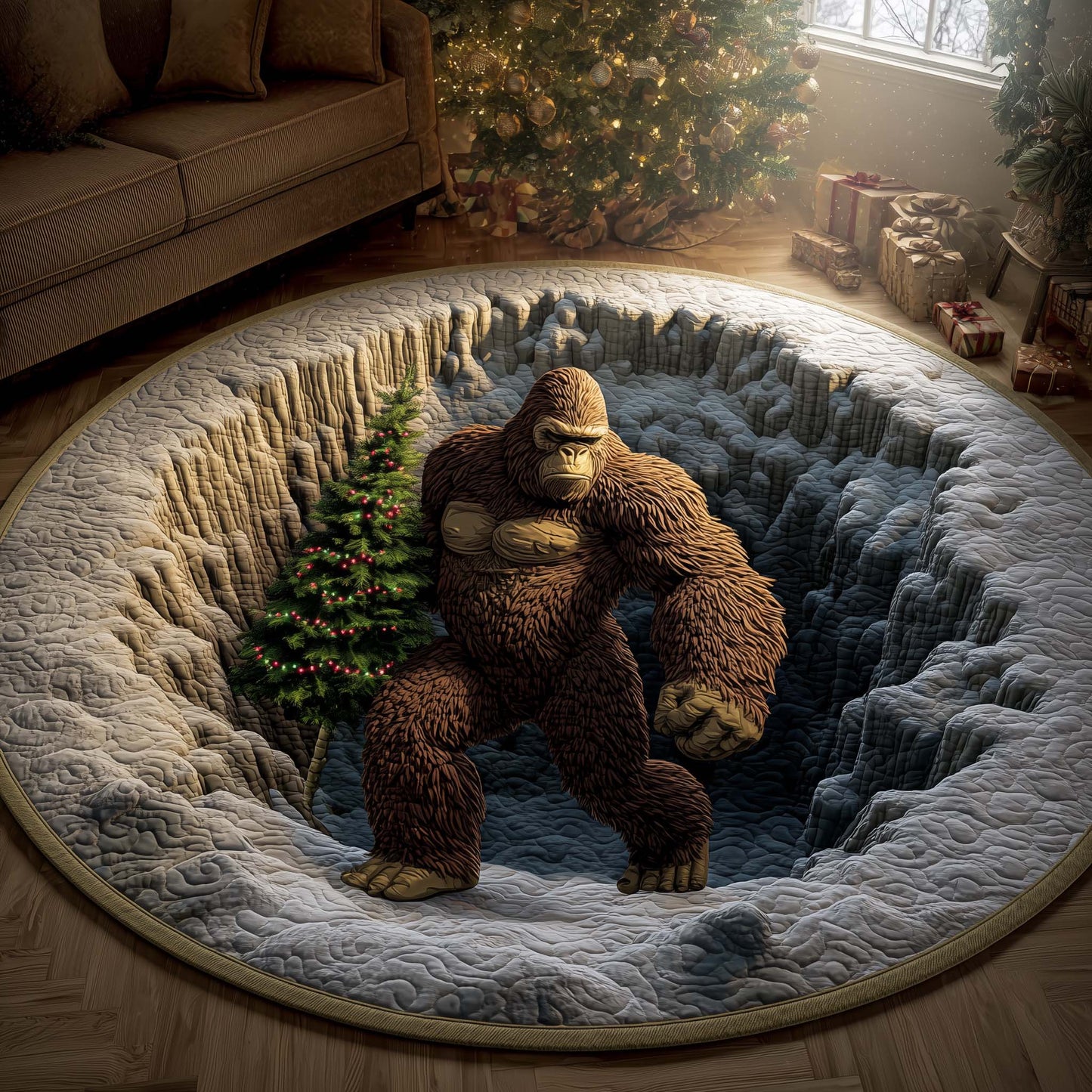 Forest Bigfoot Quilted Round Mat GFTOYC2059