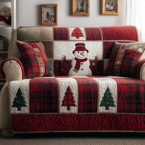 Jolly Snowman Quilted Sofa Cover GFTOYC2065