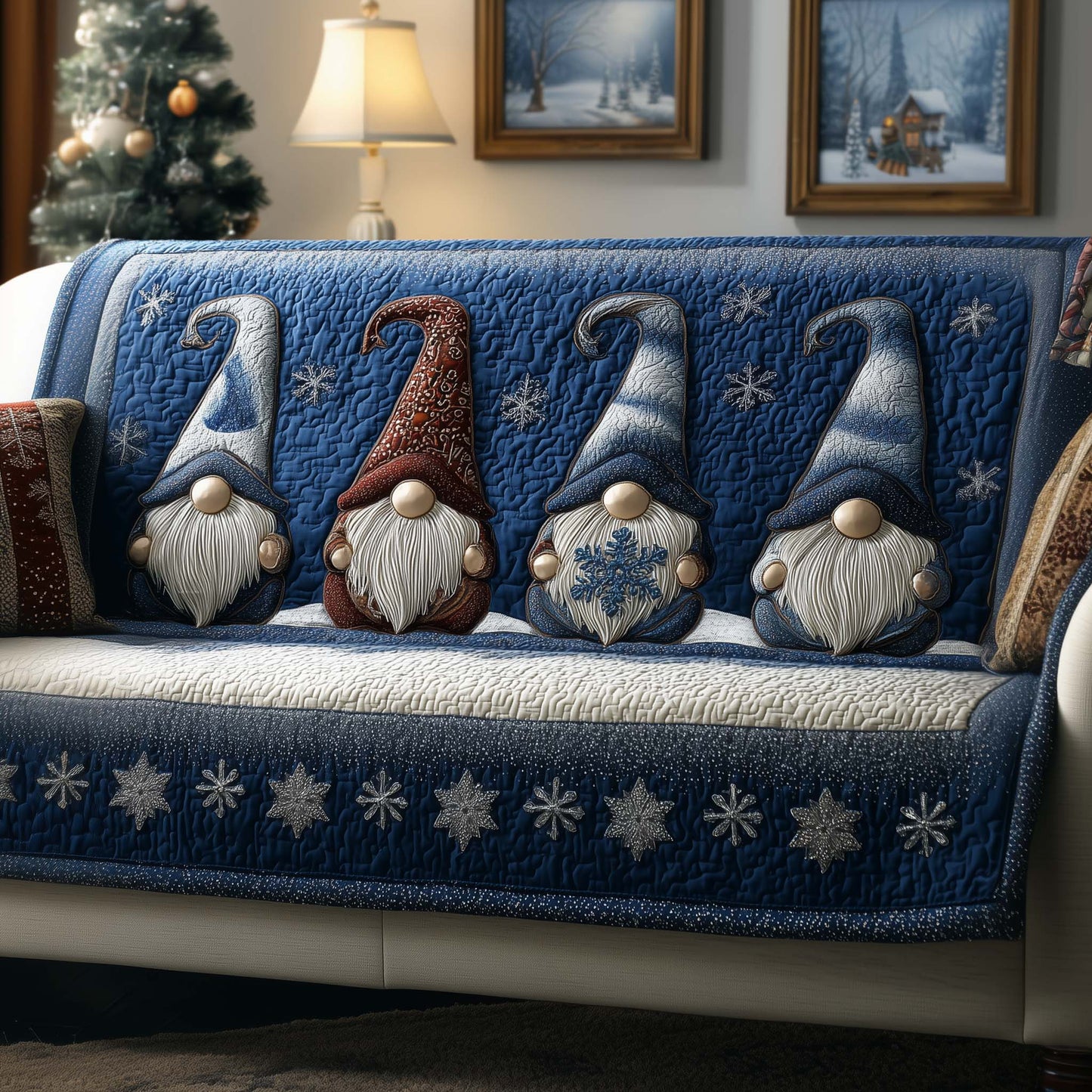 Cheerful Gnome Quilted Sofa Cover GFTOYC2069