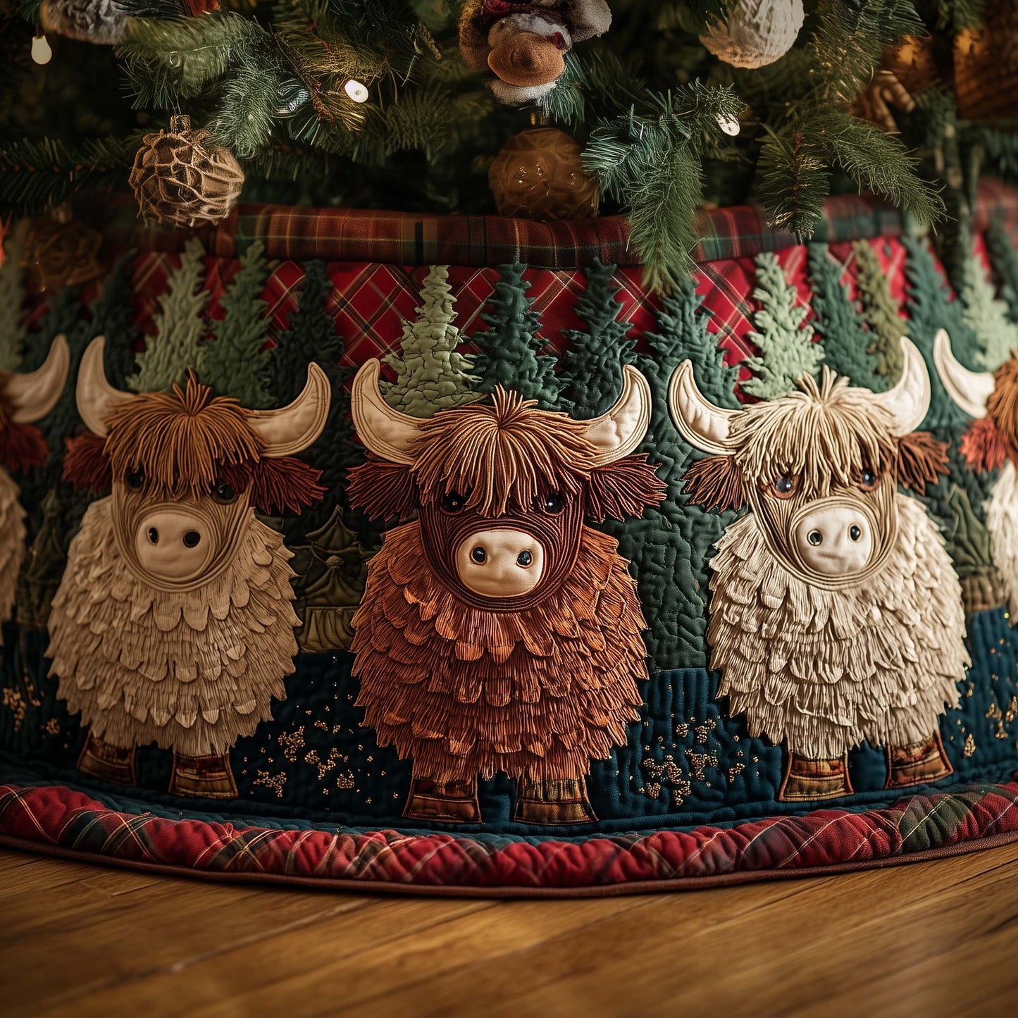 Rustic Cow Quilted Tree Skirt GFTOYC2084