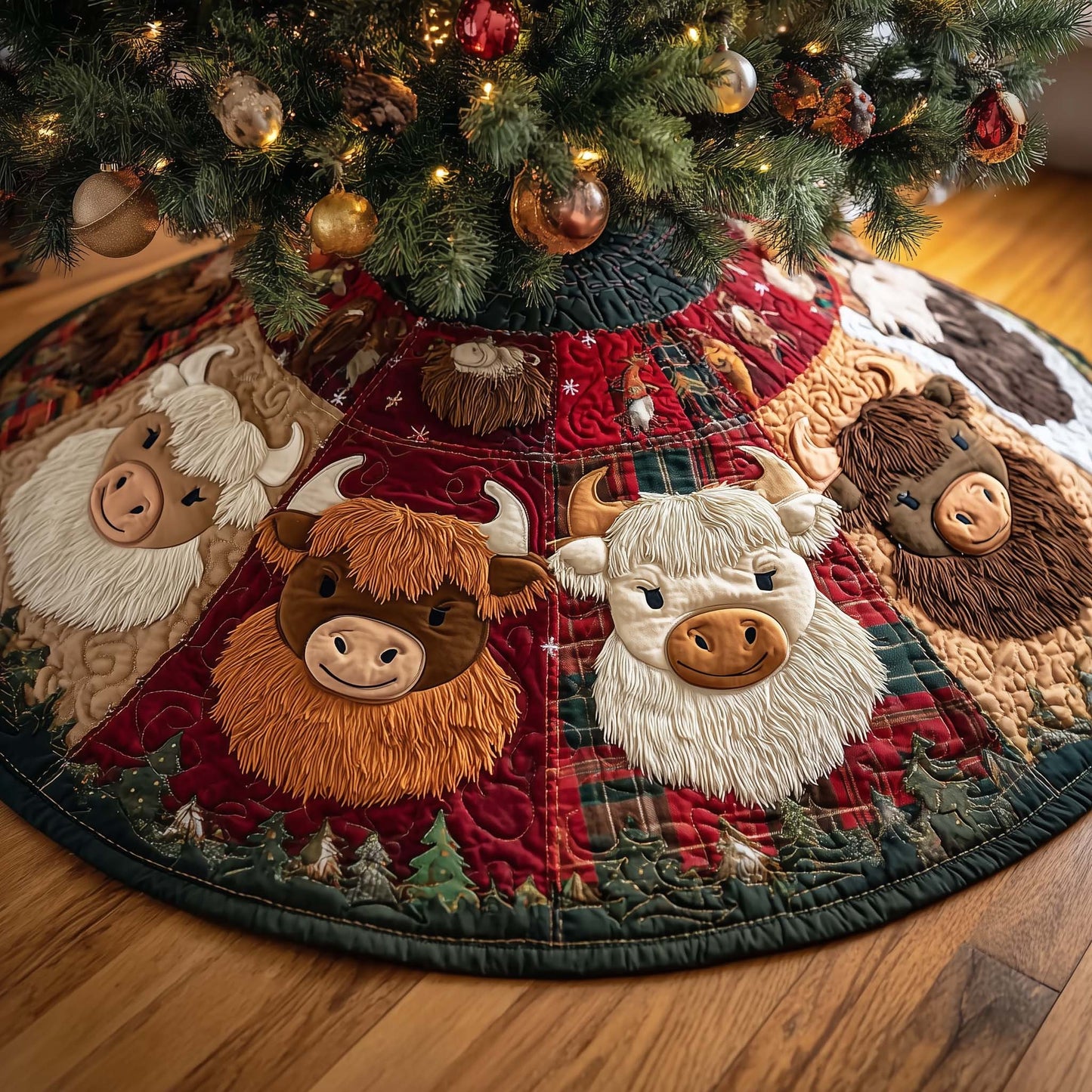 Rustic Cow Quilted Tree Skirt GFTOYC2085