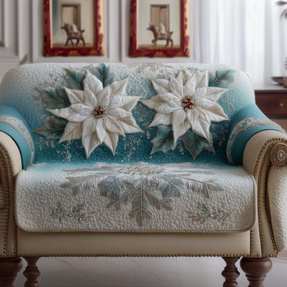 Festive Poinsettia Quilted Sofa Cover GFTOYC2091