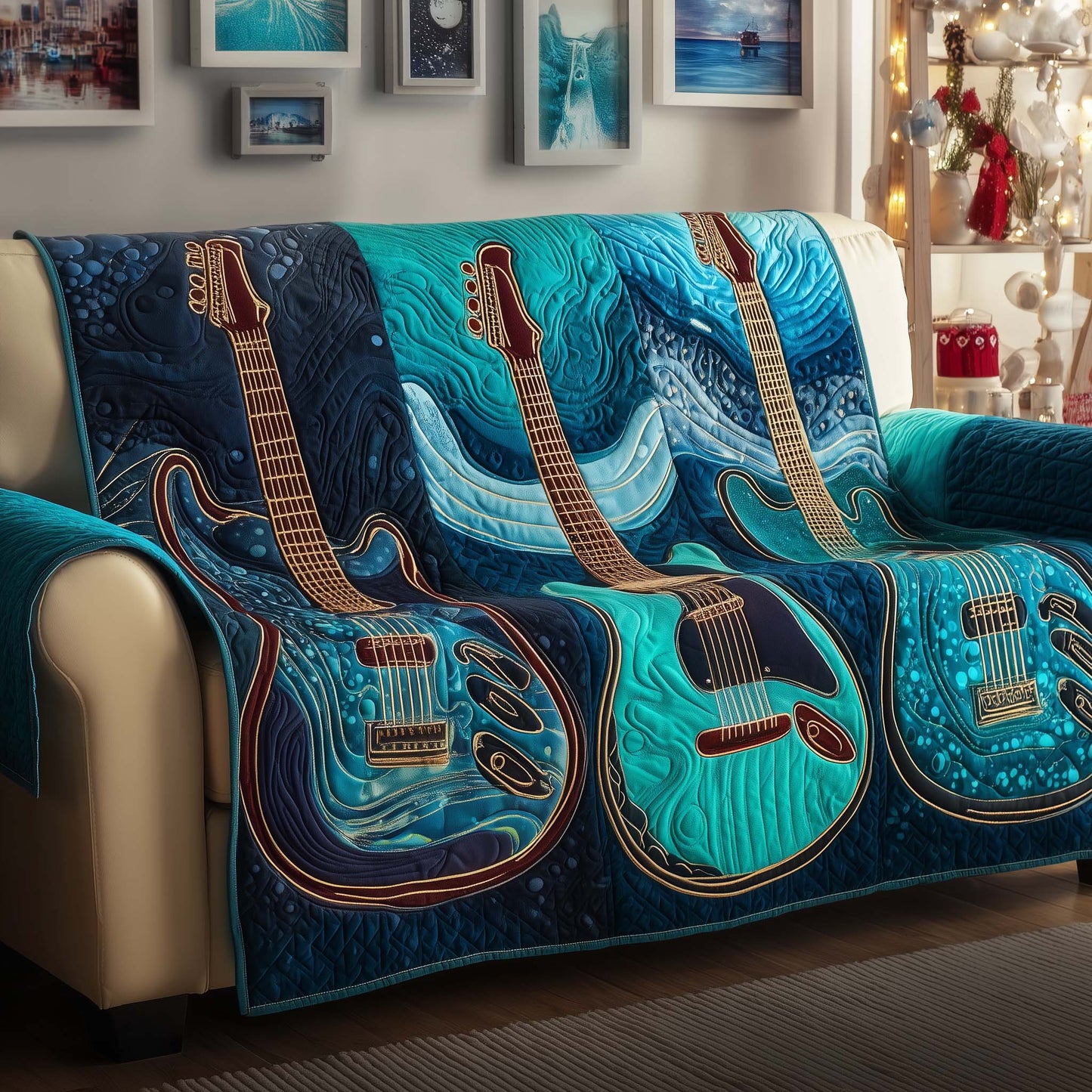 Rhythm Guitar Quilted Sofa Cover GFTOYC2106