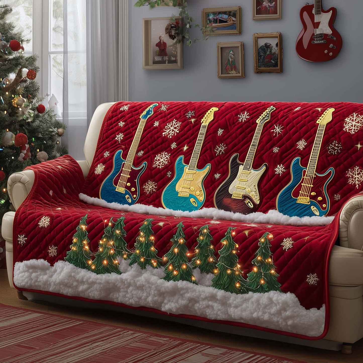 Rhythm Guitar Quilted Sofa Cover GFTOYC2107