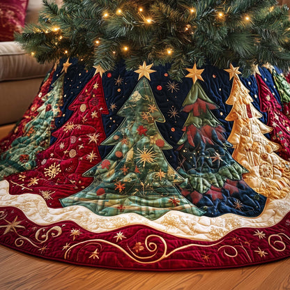 Holiday Pine Trees Quilted Tree Skirt GFTOYC2113
