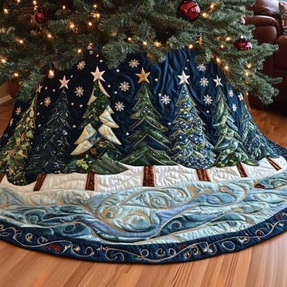 Holiday Pine Trees Quilted Tree Skirt GFTOYC2114