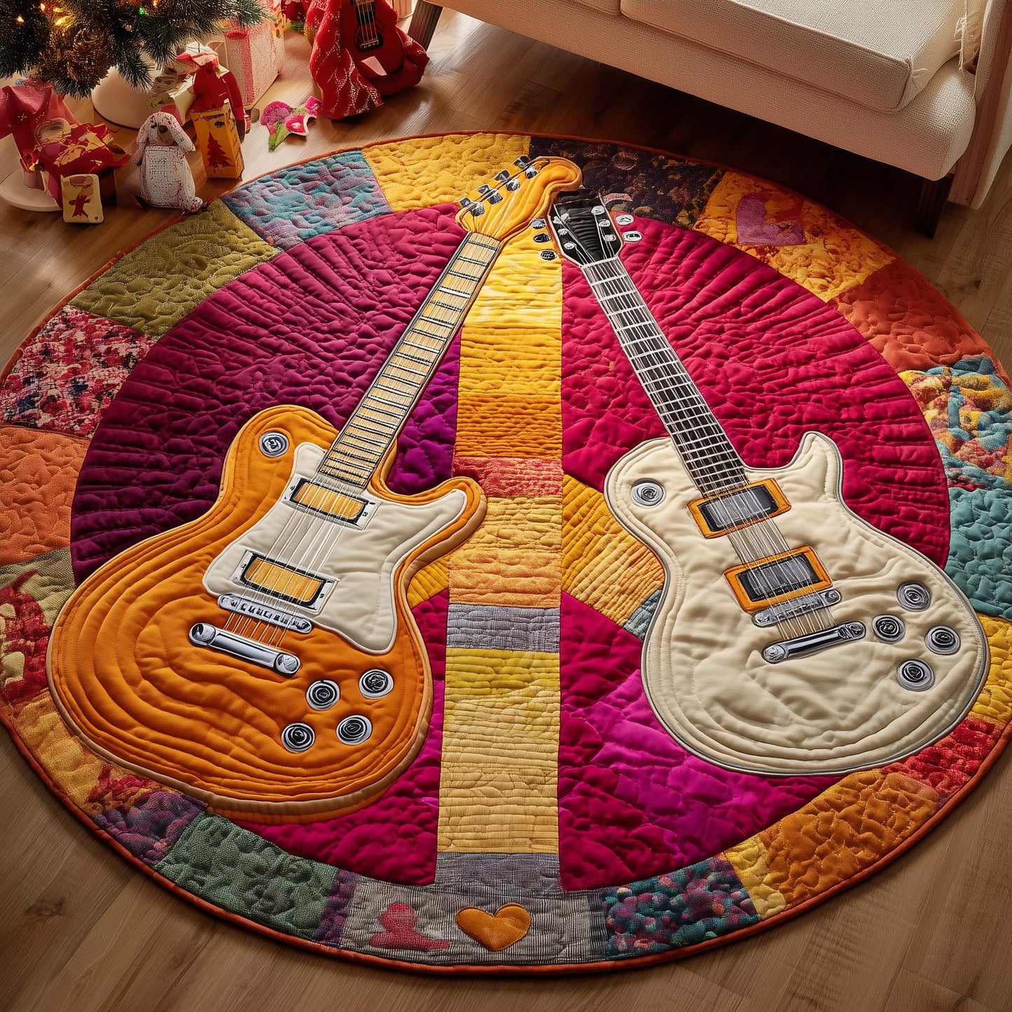 Peace Sign Quilted Round Mat GFTOYC2129