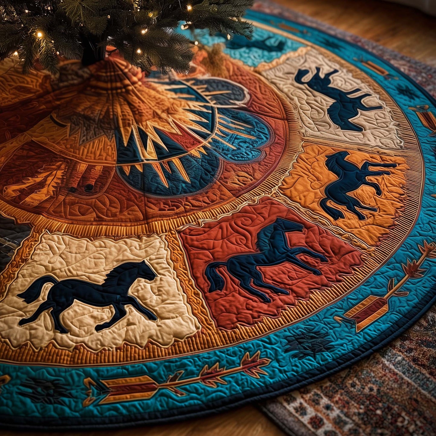 Tribal Stallion Quilted Tree Skirt GFTOYC2135