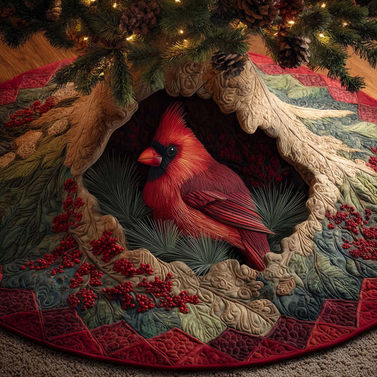Bright Cardinal Quilted Tree Skirt GFTOYC2140