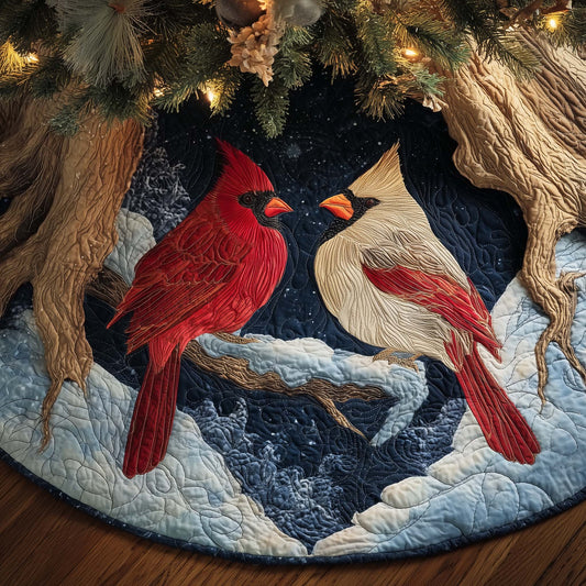 Bright Cardinal Quilted Tree Skirt GFTOYC2141