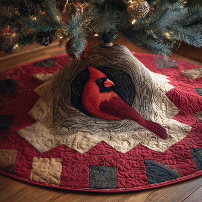Bright Cardinal Quilted Tree Skirt GFTOYC2142