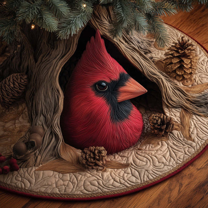 Bright Cardinal Quilted Tree Skirt GFTOYC2143