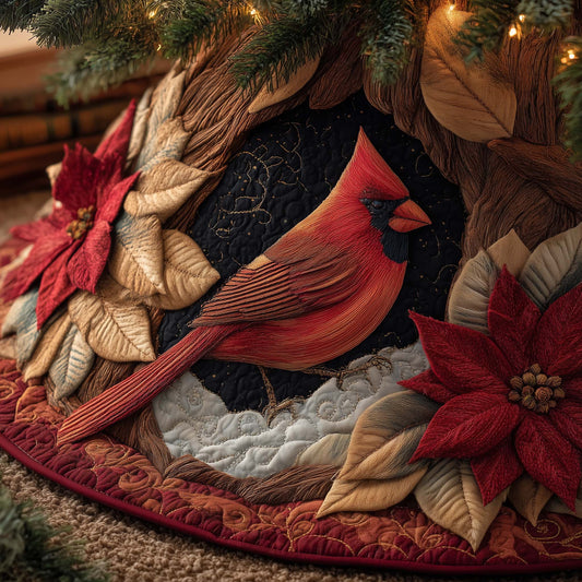 Bright Cardinal Quilted Tree Skirt GFTOYC2145