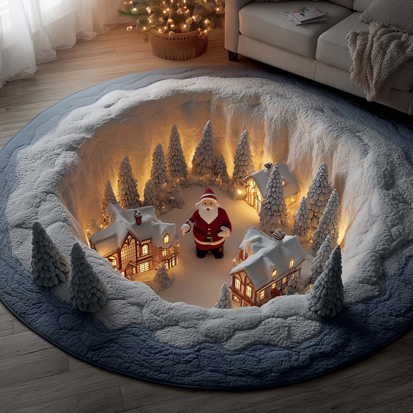 Santa Hollow Quilted Round Mat GFTOYC2147