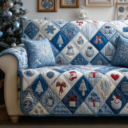 Christmas Patchwork Quilted Sofa Cover GFTOYC2164