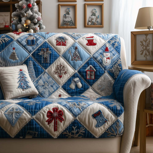 Christmas Patchwork Quilted Sofa Cover GFTOYC2165