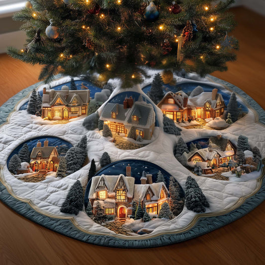 Frost Circles Quilted Tree Skirt GFTOYC2173