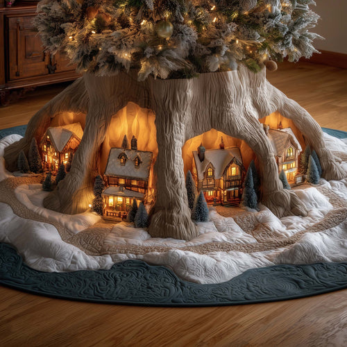 Frost Circles Quilted Tree Skirt GFTOYC2174