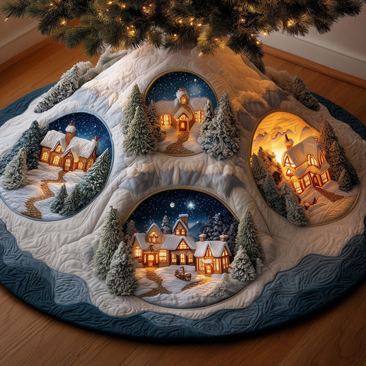 Frost Circles Quilted Tree Skirt GFTOYC2175