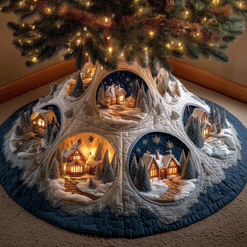 Frost Circles Quilted Tree Skirt GFTOYC2176