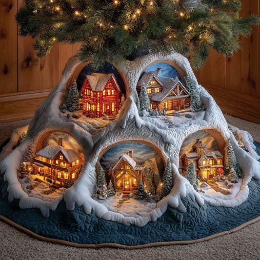 Frost Circles Quilted Tree Skirt GFTOYC2177