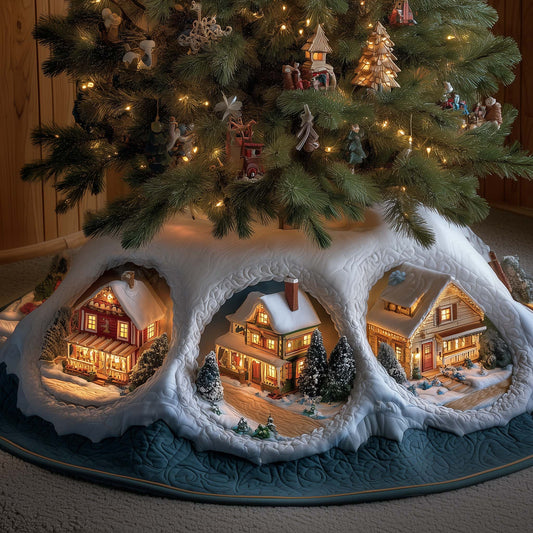 Frost Circles Quilted Tree Skirt GFTOYC2178