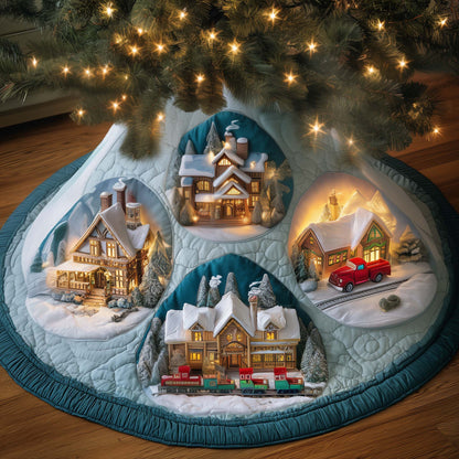 Frost Circles Quilted Tree Skirt GFTOYC2179