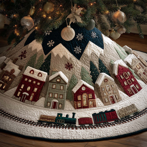 Christmas Village Quilted Tree Skirt GFTOYC2183