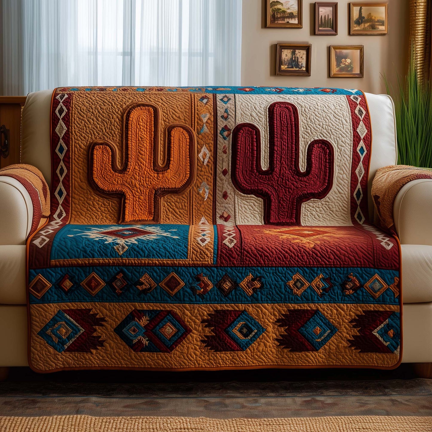 Desert Sentinel Quilted Sofa Cover GFTOYC2198