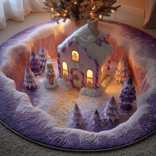 Candy Cane House Quilted Round Mat GFTOYC2211