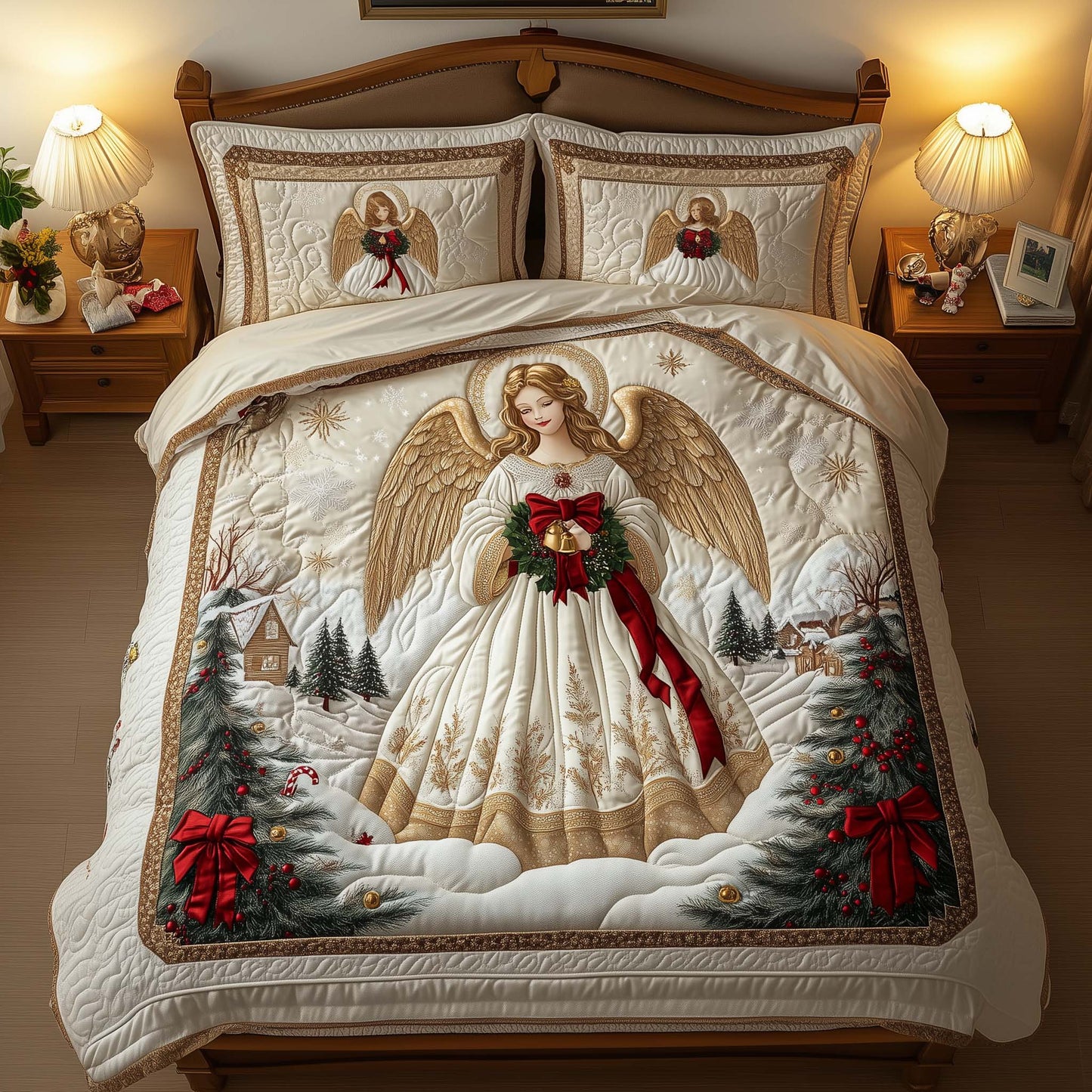 Vintage Holly Angel Duvet Cover Set GFTOYC2212