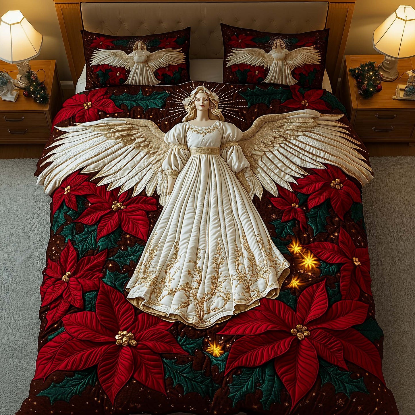 Poinsettia Angel Duvet Cover Set GFTOYC2216
