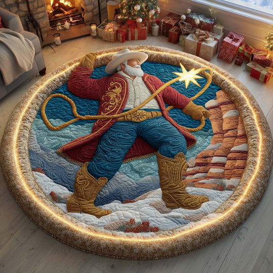 Cowboy Santa Quilted Round Mat GFTOYC2229