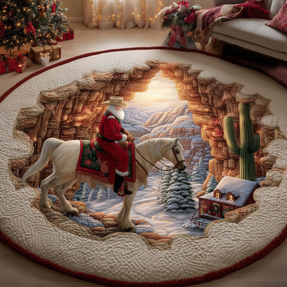 Cowboy Santa Quilted Round Mat GFTOYC2235