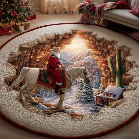 Cowboy Santa Quilted Round Mat GFTOYC2235