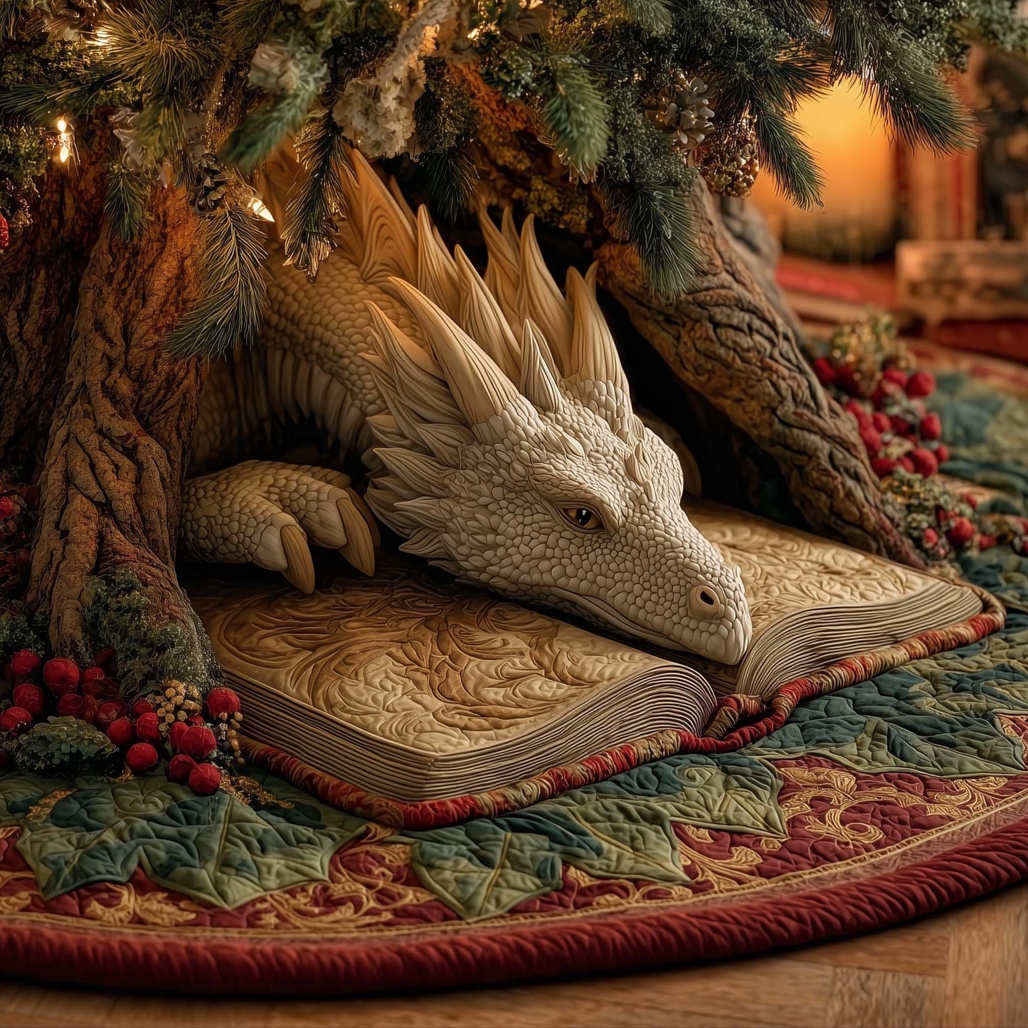 Mystic Dragon Quilted Tree Skirt GFTOYC2239