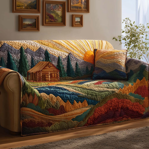Forest Cabin Quilted Sofa Cover GFTOYC2243