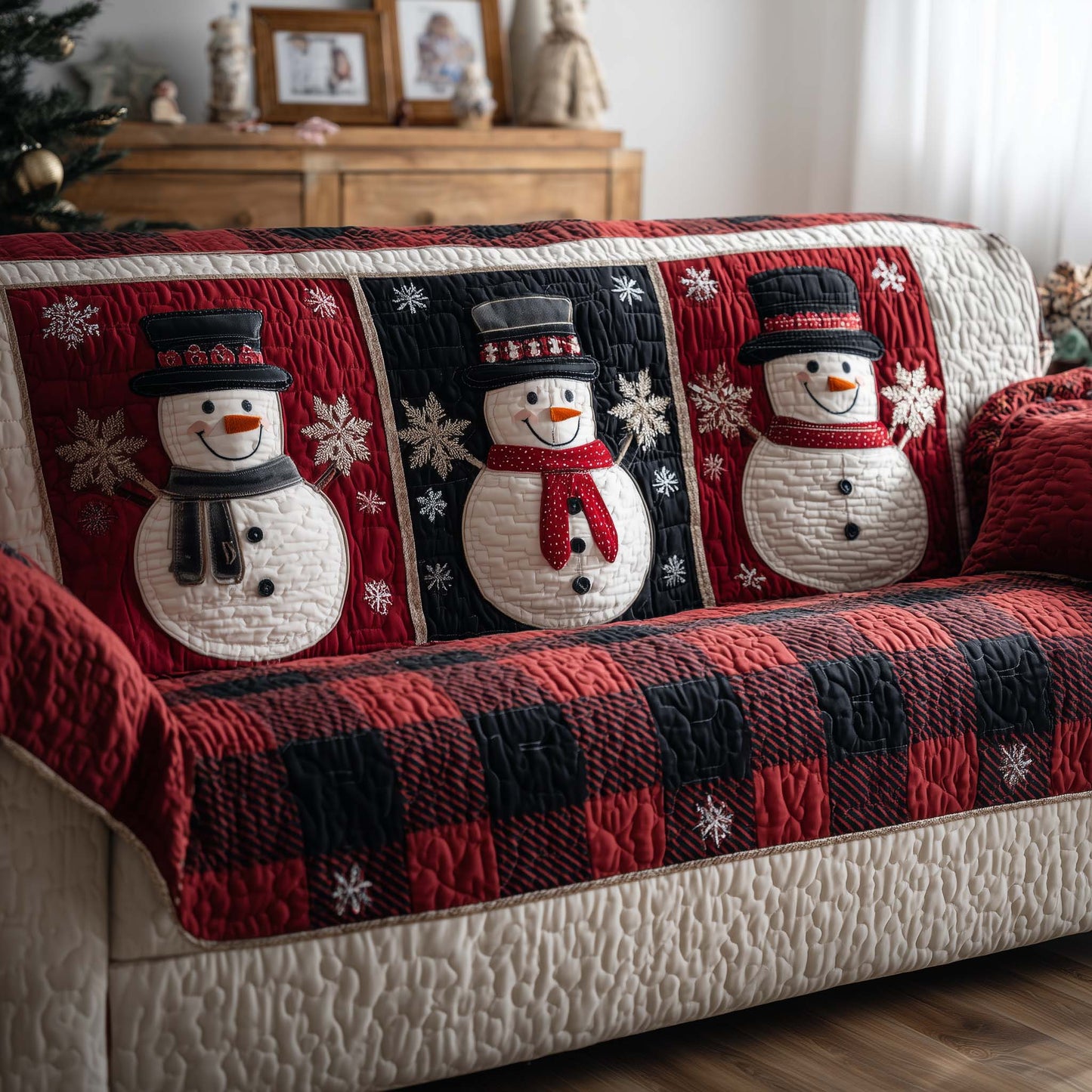 Snowman Quilted Sofa Cover GFTOYC2253
