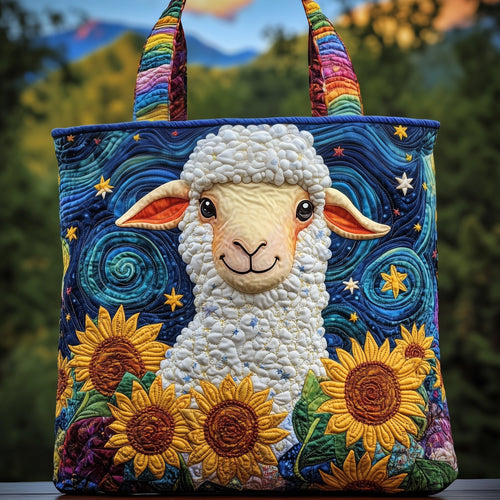 Sunflower Sheep Quilted Tote Bag GFTOYC226