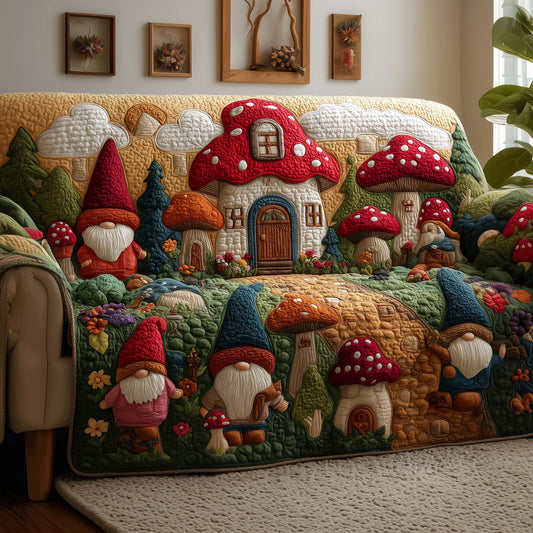 Mushroom House Quilted Sofa Cover GFTOYC2274