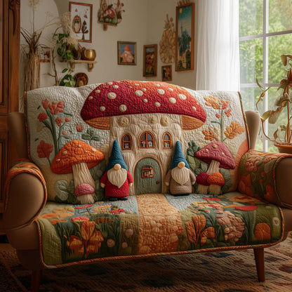 Mushroom House Quilted Sofa Cover GFTOYC2275