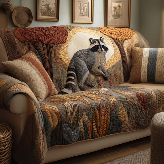 Woodland Racoon Quilted Sofa Cover GFTOYC2280