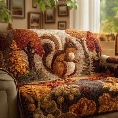 Woodland Squirrel Quilted Sofa Cover GFTOYC2282