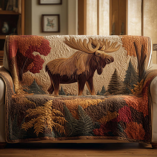 Woodland Moose Quilted Sofa Cover GFTOYC2288