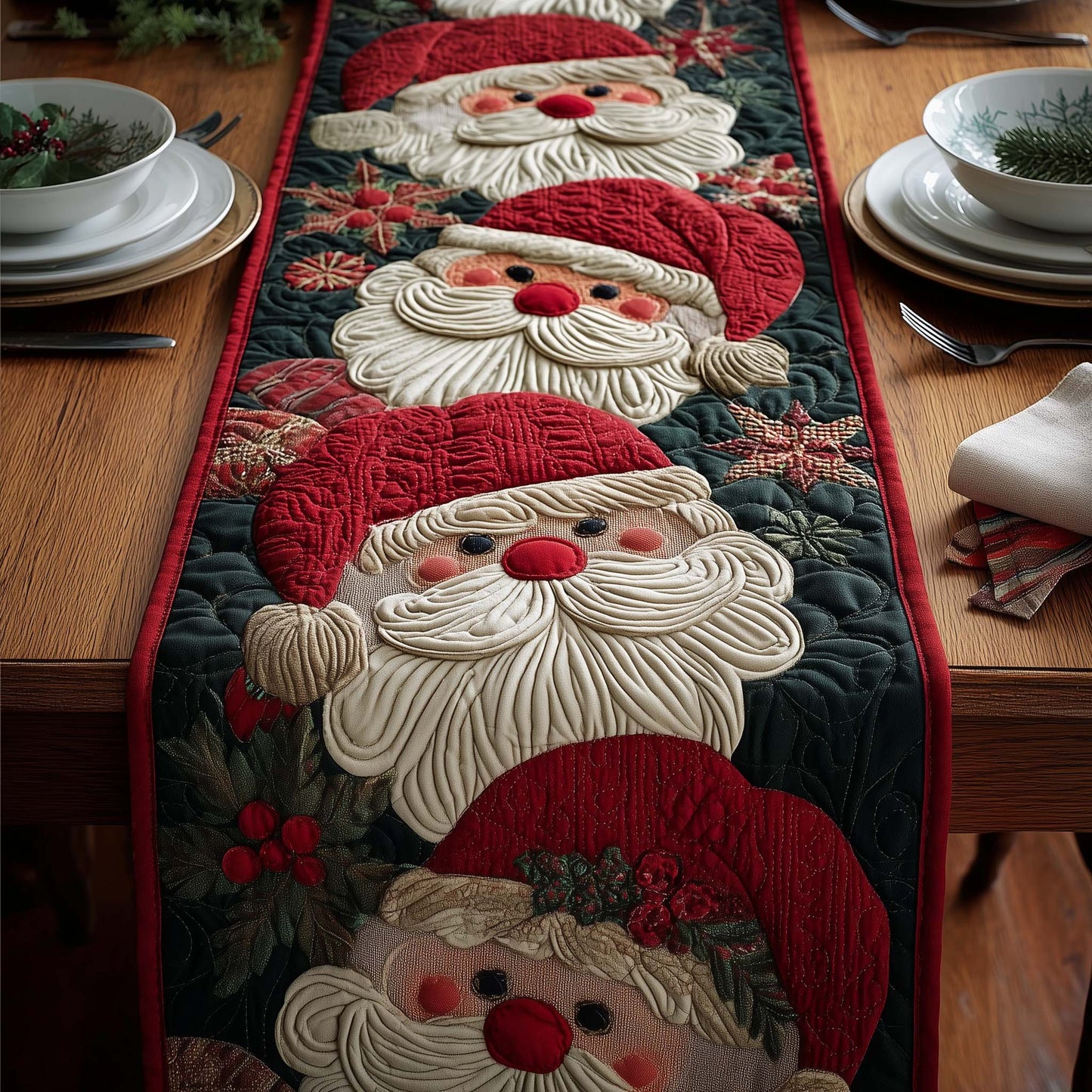 Jolly Santa Quilted Table Runner GFTOYC2297