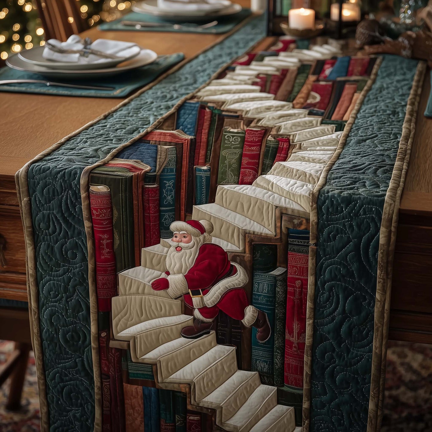 Jolly Santa Quilted Table Runner GFTOYC2302