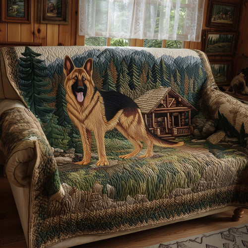 German Shepherd Quilted Sofa Cover GFTOYC2309