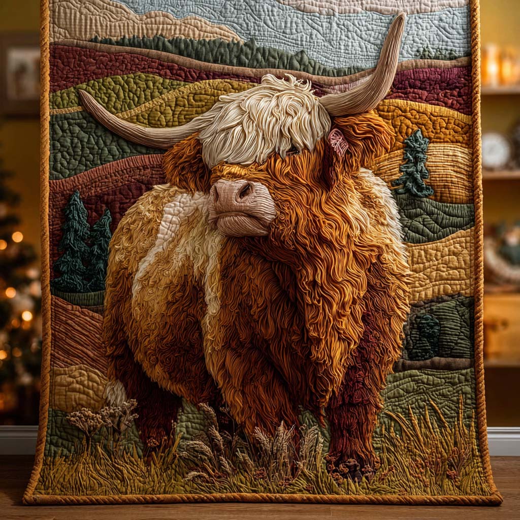 Highland Cow Quilted Blanket GFTOYC2327